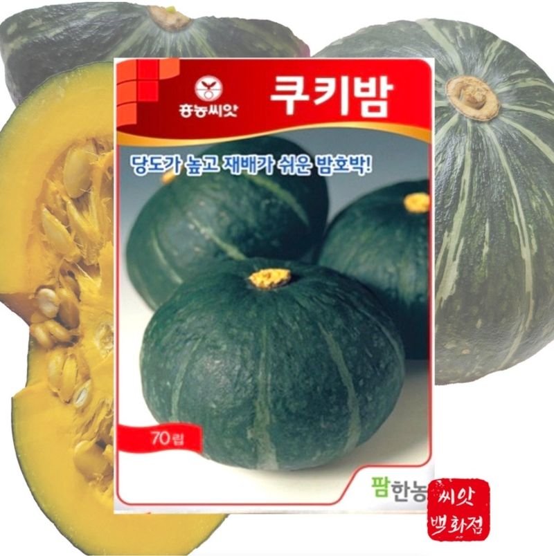 장터 상품 [쿠키밤호박 70립 /팜한농 흥농 단호박 씨앗 종자] 썸네일