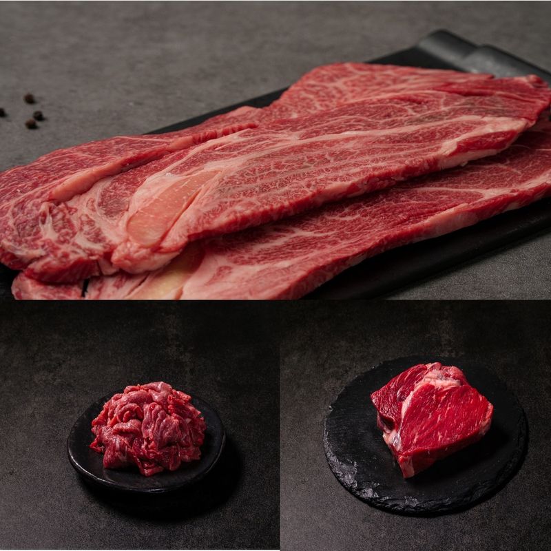 장터 상품 [1++ 한우 투뿔한우 등심 불고기 국거리 모듬세트 800g] 썸네일