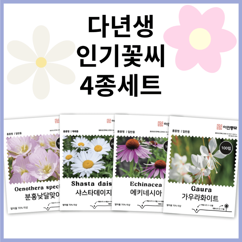 주주씨앗님의 장터 판매 상품 [다년생 인기 야생화 꽃씨앗 4종세트] 첨부 사진