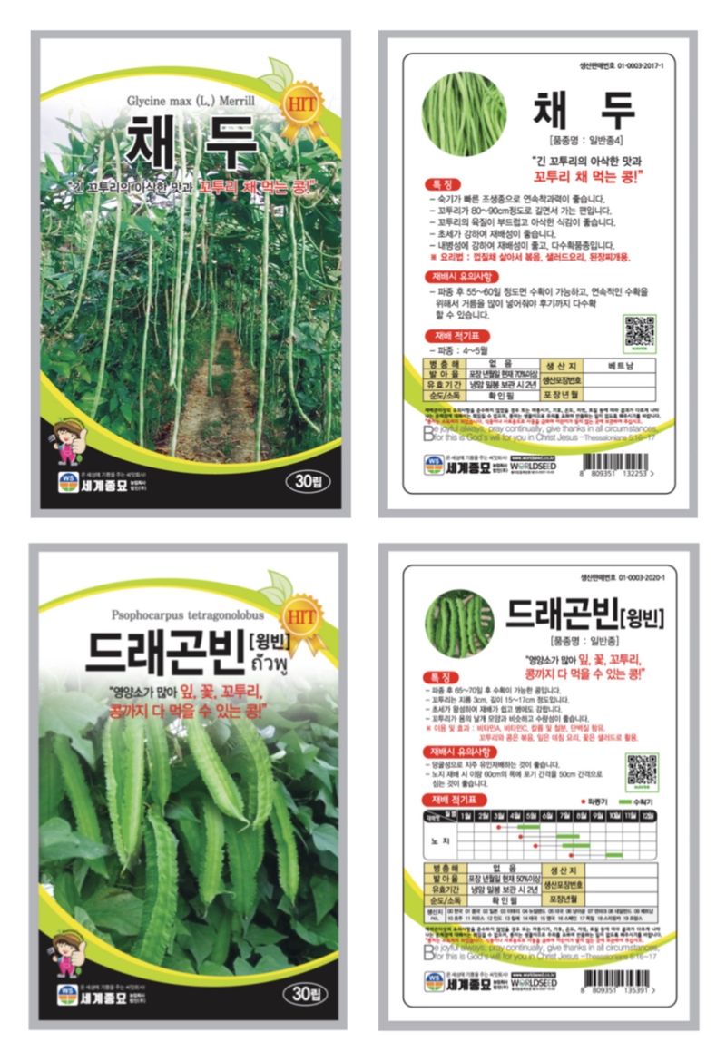 주주씨앗님의 장터 판매 상품 [[무료배송] 껍질콩 씨앗 3종세트 (그린빈스 채두 드래곤빈)] 첨부 사진