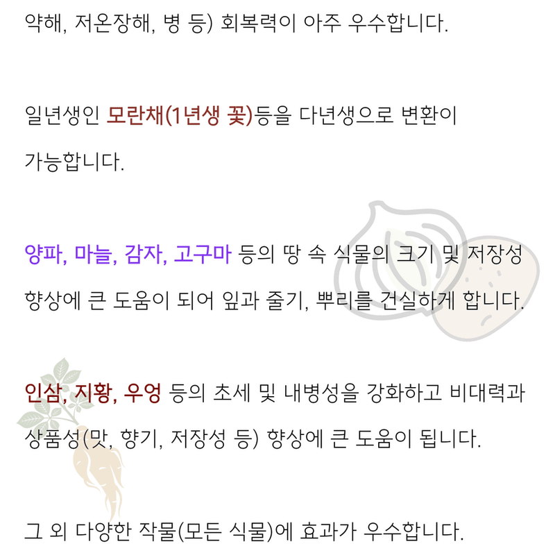 삼익농자재님의 장터 판매 상품 [만다31호 벼 감자 인삼 대파 양파 마늘 효소영양제] 첨부 사진