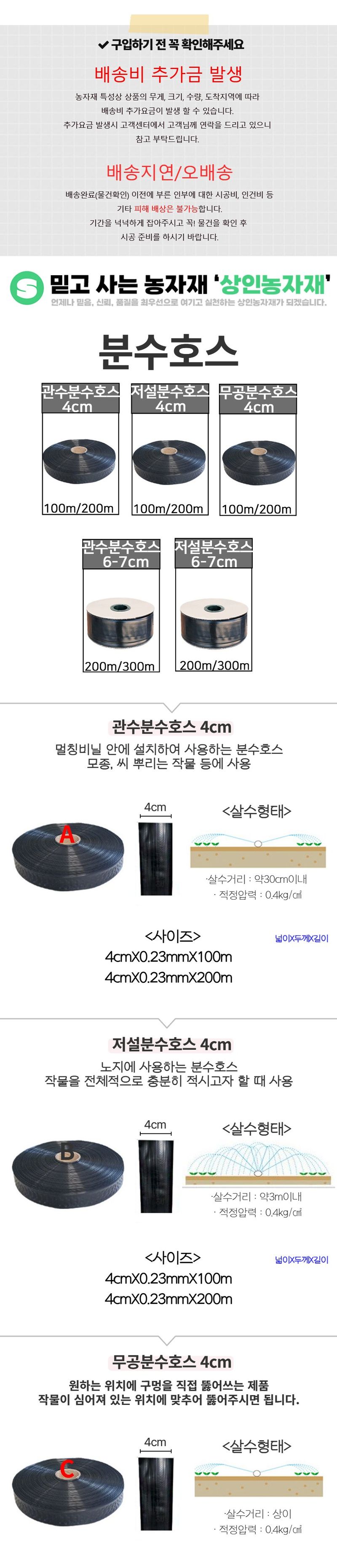 상인농자재님의 장터 판매 상품 [분수호스 4cm 관수호스용 저설호스용 관수자재] 첨부 사진