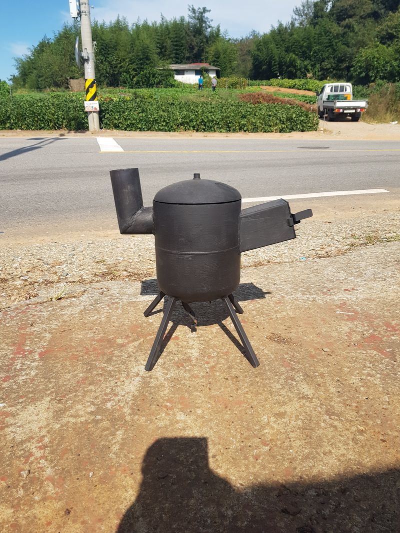 살맛나는전원생활님의 장터 판매 상품 [농막에서 난로겸 삼겹살 구이기] 첨부 사진