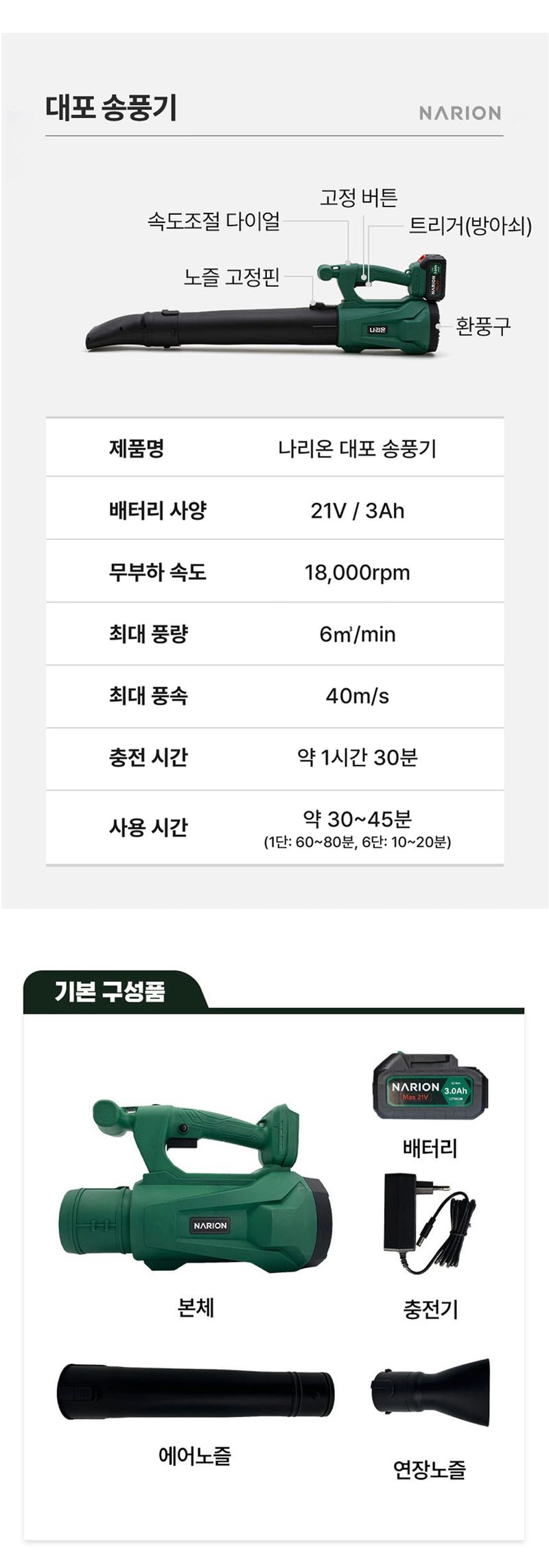 팜모닝 상점님의 장터 판매 상품 [[나리온] 대포 송풍기 (대형)] 첨부 사진