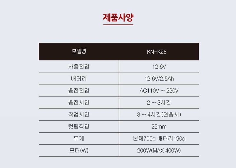 경농산업님의 장터 판매 상품 [경농산업 전동전지가위 KN-K25] 첨부 사진