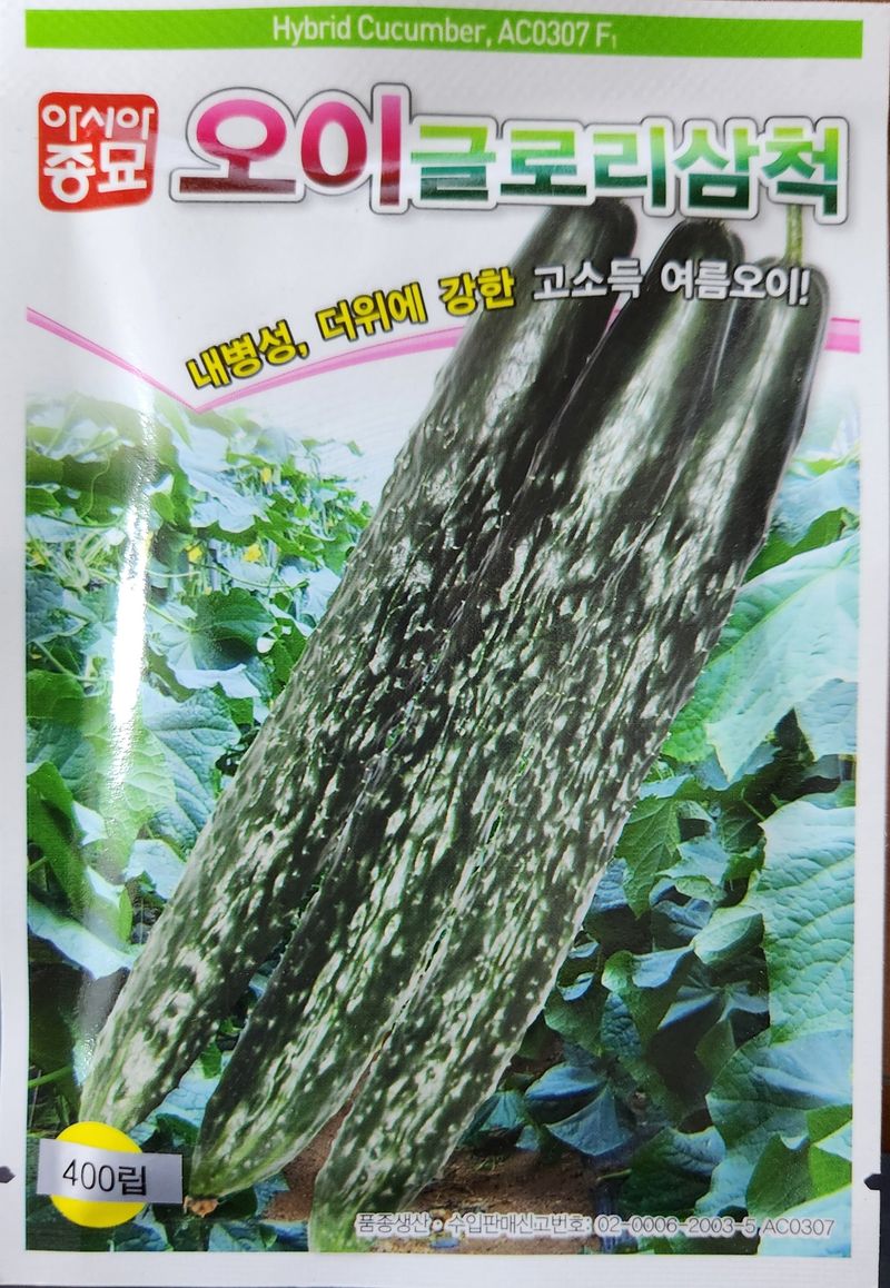 장터 상품 [글로리삼척오이씨앗 400립 ] 썸네일