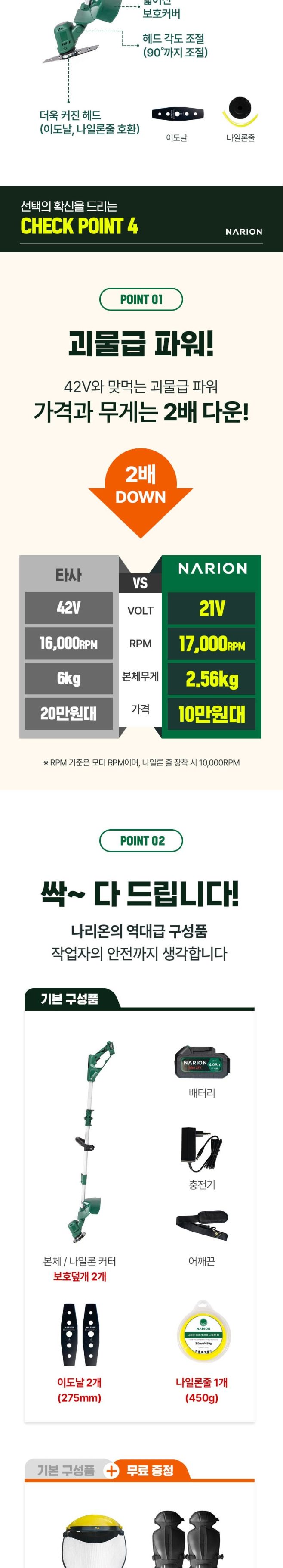 팜모닝 상점님의 장터 판매 상품 [[나리온] 숙련자용 21V 충전 예초기] 첨부 사진