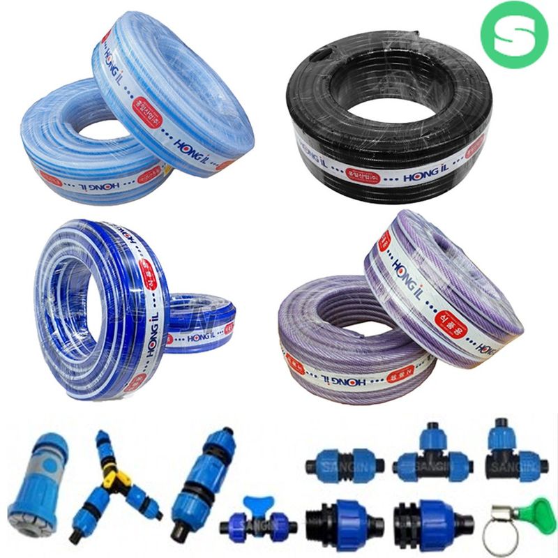 장터 상품 [물호스16mm 투명 흑색 식품용 스마트꼬임방지 가정용호스 ] 썸네일