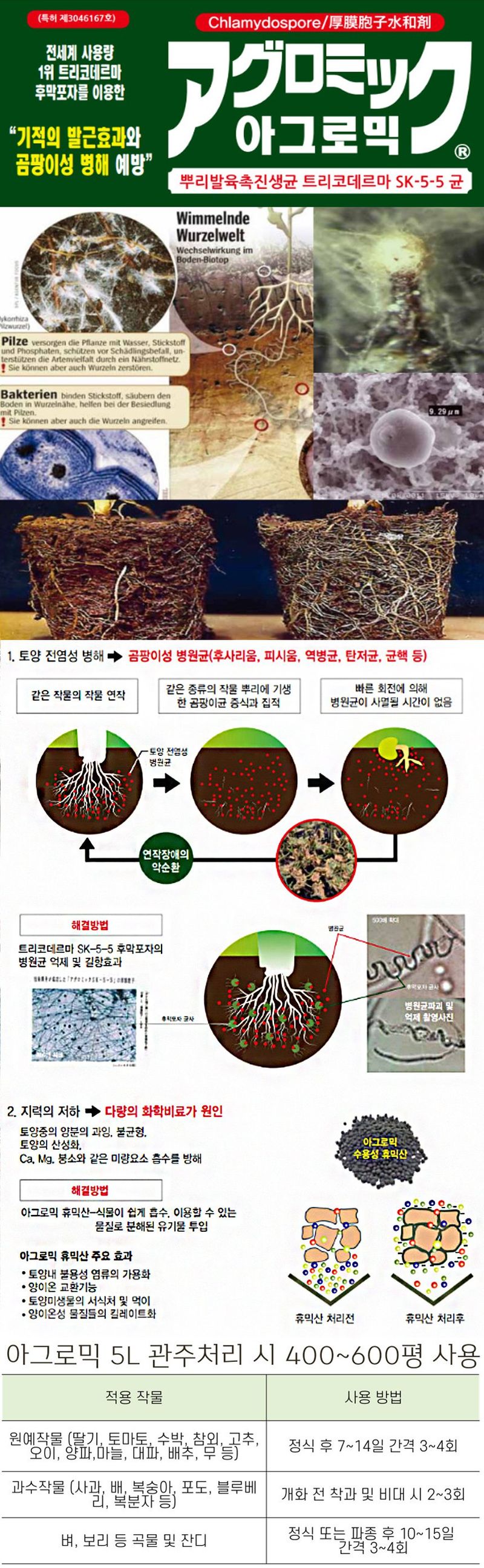 산들마켓,씨앗마켓님의 장터 판매 상품 [아그로믹활력 5L 뿌리발근제 트리코데르마 미생물 관주용비료] 첨부 사진