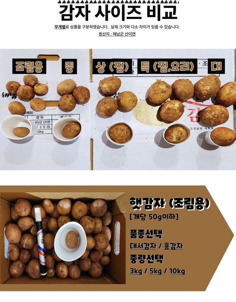 박효식님의 장터 판매 상품 [포슬포슬 대서감자 분감자 10키로 상 (찜용)] 첨부 사진