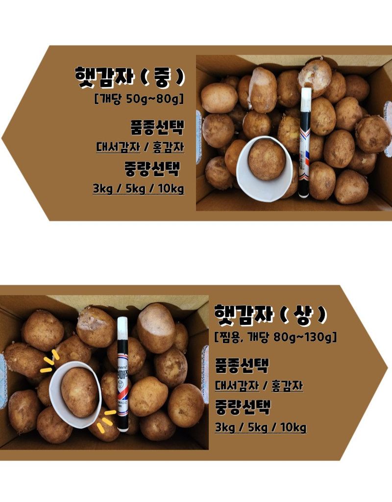 박효식님의 장터 판매 상품 [포슬포슬 대서감자 분감자 10키로 상 (찜용)] 첨부 사진