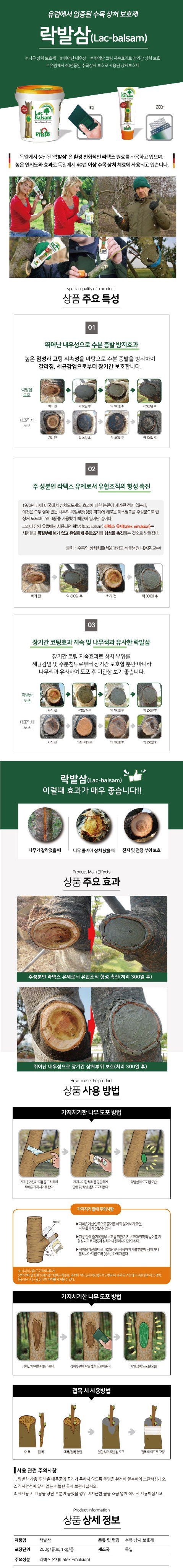 산들마켓,씨앗마켓님의 장터 판매 상품 [락발삼 200g 나무 상처보호제 수목 상처 치료제 연고 도포제] 첨부 사진