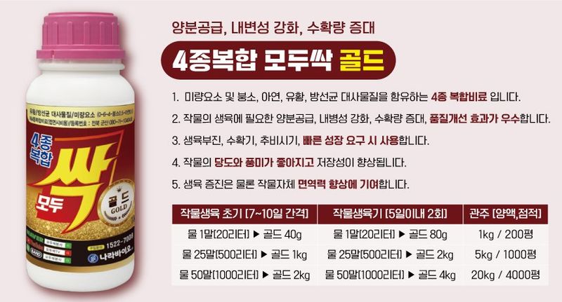 산들마켓,씨앗마켓님의 장터 판매 상품 [모두싹 골드 500ml 프리미엄 500ml 유기농자재 붕소 유황 아연 미량요소 비료 살충 살균] 첨부 사진