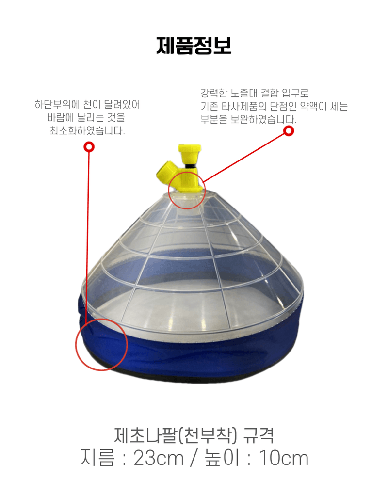신탄진농약비료마트님의 장터 판매 상품 [제초나팔(천) 농약분무기 제초제 농약 살포 작업시 분무기노즐대 앞에 착용하는 제초갓] 첨부 사진