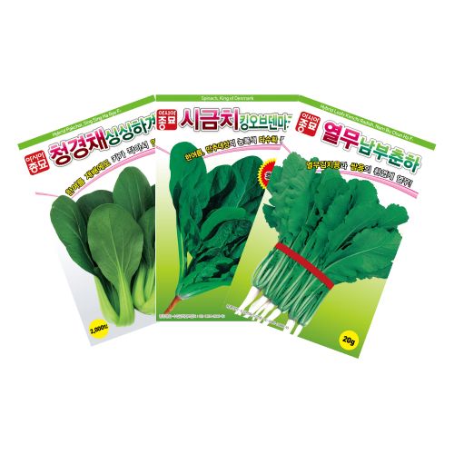 장터 상품 [여름채소3종세트 - [아시아종묘] 남부춘하열무, 싱싱하계청경채, 킹오브덴마크시금치] 썸네일