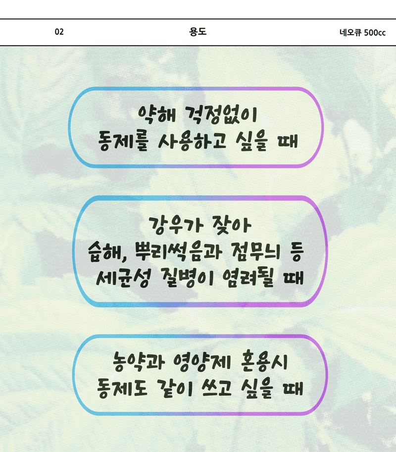 삼익농자재님의 장터 판매 상품 [[도프] 채소한방 2kg 배추 무 전용 비료 붕소 미량요소 / 네오큐 1리터 배추무름병 영양제] 첨부 사진