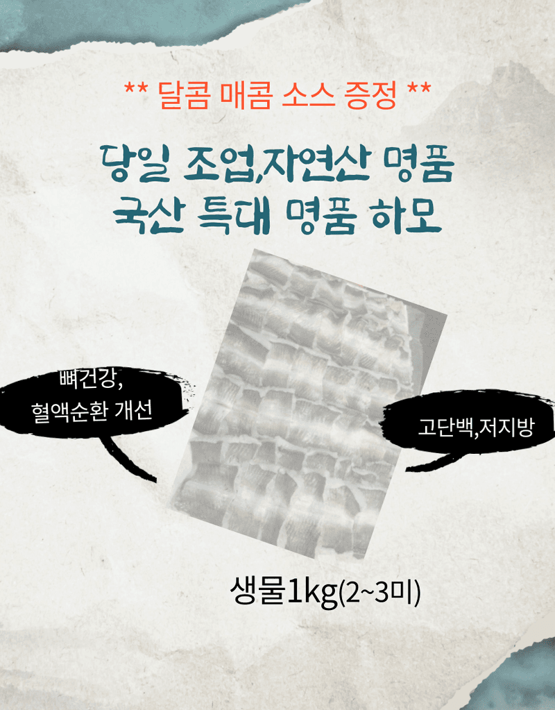 장터 상품 [하모 샤브샤브 갯장어 1kg 자연산 유비끼 손질] 썸네일