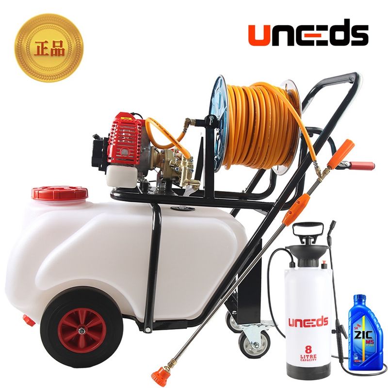 장터 상품 [유니즈 50L 1.2마력 고압 동력분무기 엔진 분무기 농약살포기 농약분무기 2행정 수레형 밀차형 분무기 QL-11] 썸네일