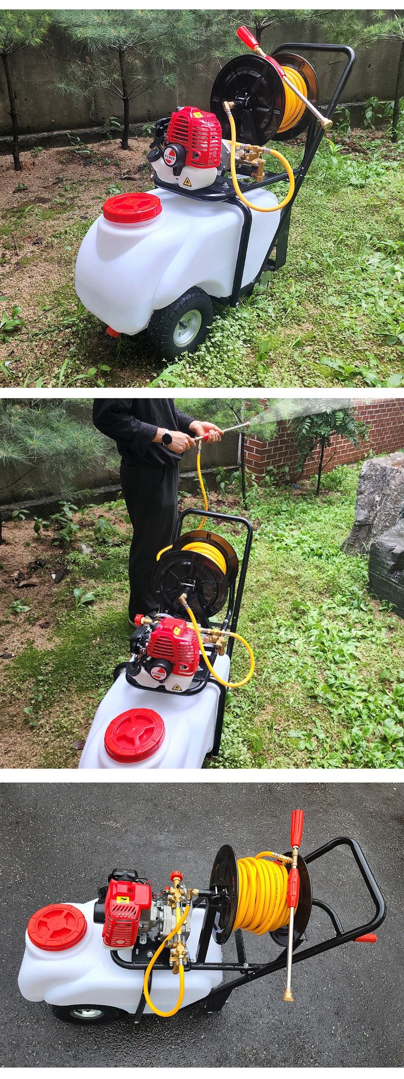 유니즈님의 장터 판매 상품 [유니즈 50L 1.2마력 고압 동력분무기 엔진 분무기 농약살포기 농약분무기 2행정 수레형 밀차형 분무기 QL-11] 첨부 사진