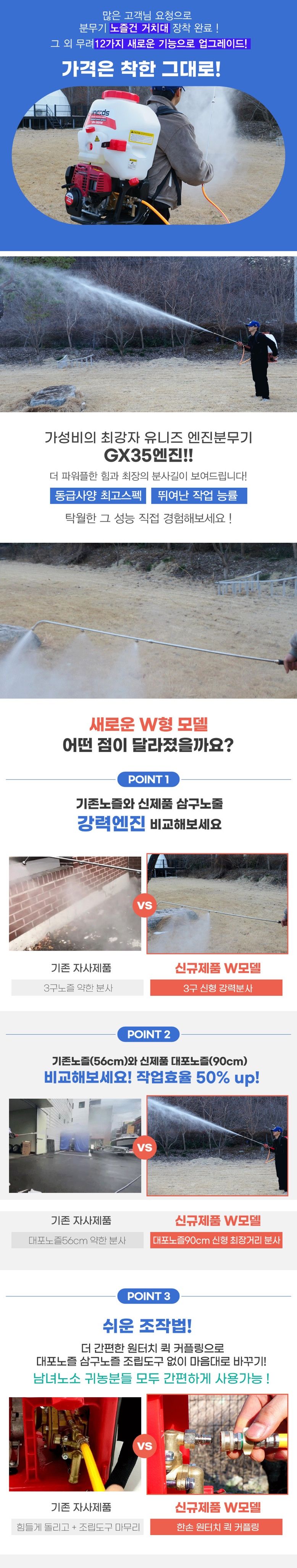 유니즈님의 장터 판매 상품 [유니즈 엔진분무기 4행정 1.5마력 25리터 산불진화 이동분사기 자동고압 동력분무기 농약살포기 UN1801W] 첨부 사진