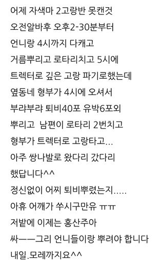 삼성농산님의 마늘 · 토양준비 작성글 사진