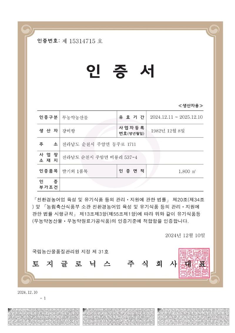 강미향님의 장터 판매 상품 [순천선우네 무농약딸기 판매합니다.] 첨부 사진