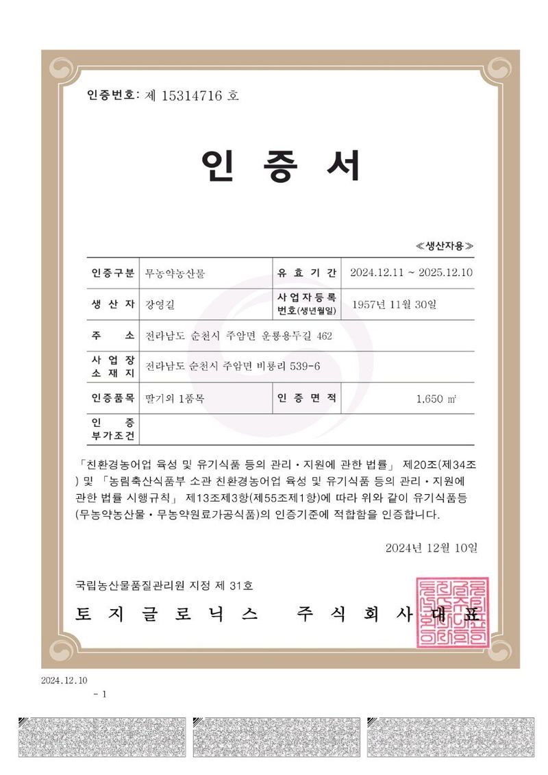 강미향님의 장터 판매 상품 [순천선우네 무농약딸기 판매합니다.] 첨부 사진