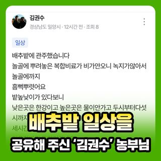 팜모닝 농사도우미님의 팜모닝공식 · 혜택 작성글 사진