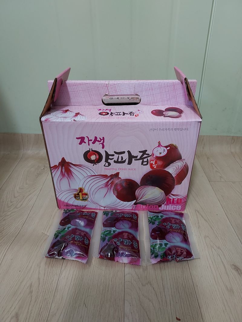장터 상품 ['22년산 햇"자색양파즙" 50봉 (2차 가공분)] 썸네일