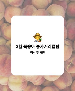 복숭아 농사도우미님의 복숭아 · 농사길잡이 작성글 사진