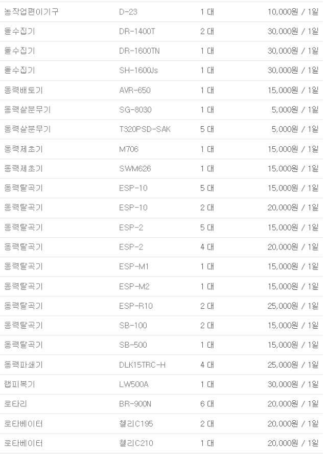 농기계 임대 정보님의 장터 판매 상품 [[충청남도 금산군] 정부 농기계 임대 사업소 정보] 첨부 사진