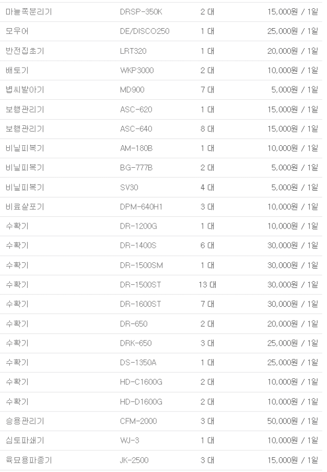 농기계 임대 정보님의 장터 판매 상품 [[충청남도 금산군] 정부 농기계 임대 사업소 정보] 첨부 사진