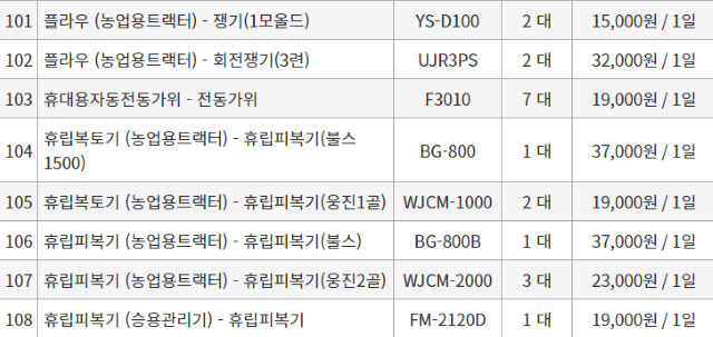 농기계 임대 정보님의 장터 판매 상품 [[경기도 화성시] 정부 농기계 임대 사업소 정보 ] 첨부 사진