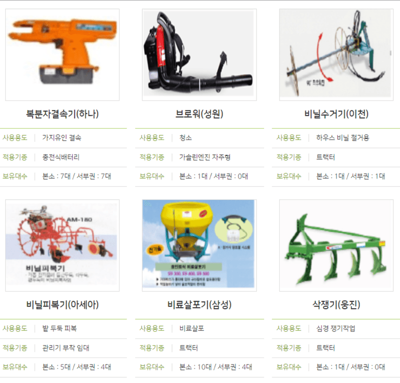 농기계 임대 정보님의 장터 판매 상품 [[전라북도 순창군] 정부 농기계 임대 사업소 정보] 첨부 사진