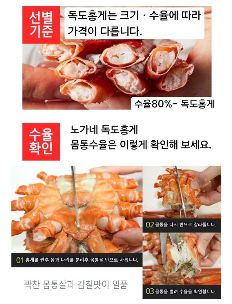 노가네수산님의 장터 판매 상품 [속이꽉찬 생물 "독도홍게" 3미 5미] 첨부 사진