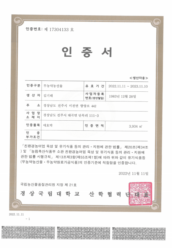 장터 상품 [친환경 무농약 애호박 판매] 썸네일