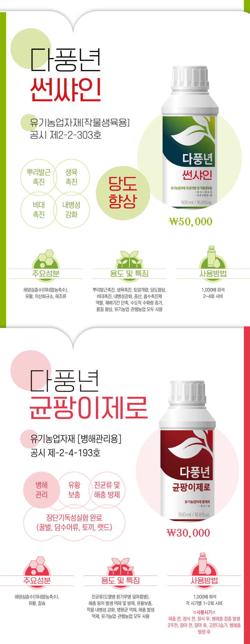 다풍년일등농부님의 장터 판매 상품 ["친환경유기농업자재" 다풍년 7종 시리즈 판매 개시] 첨부 사진