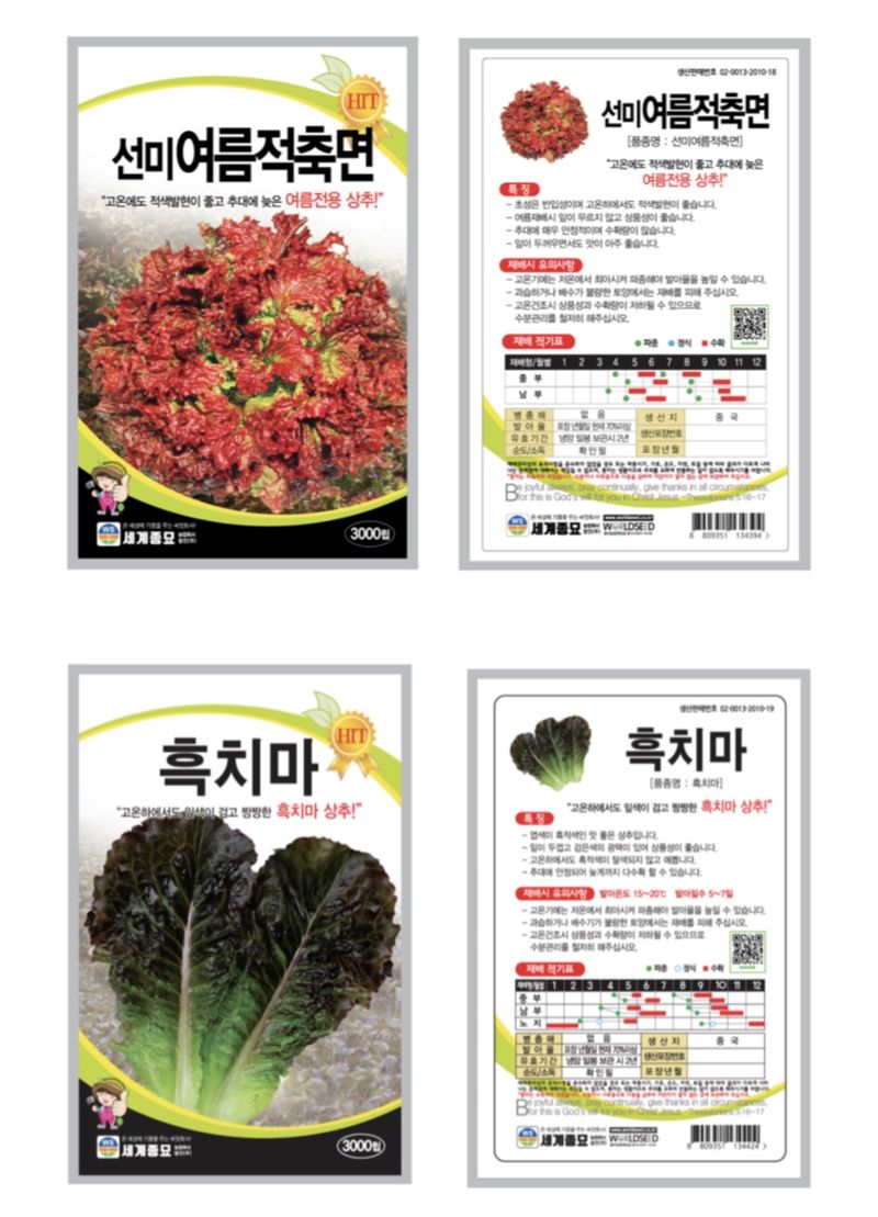 주주씨앗님의 장터 판매 상품 [여름상추씨앗 4종세트] 첨부 사진